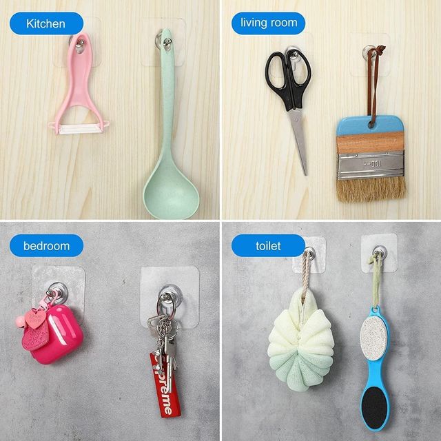 Wall Mount Screw Hooks for Kitchen Bathroom Bedroom Living Room 30 Pcs